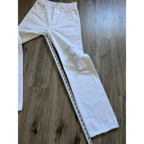 Citizens of Humanity Woman's White Eva Ripped Baggy Jeans Pants Size 26 - Picture 10 of 10